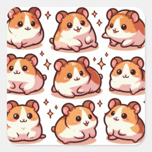 Pegatina Cuadrada Parte 2 de Hamsters