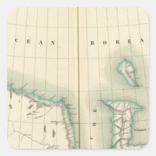 Pegatina Cuadrada Parte de Europa, Rusia