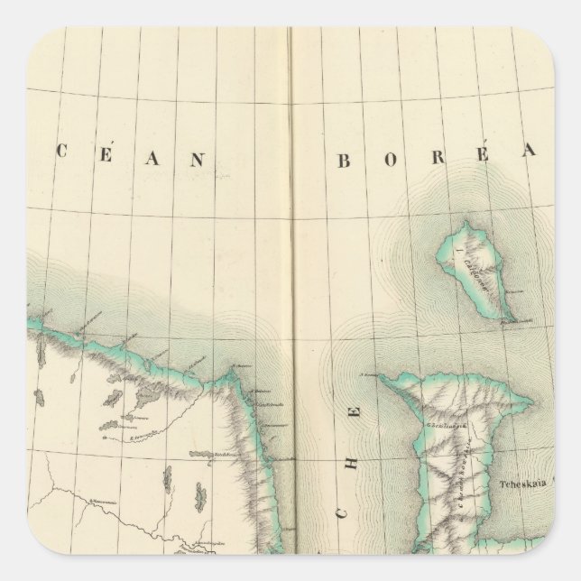 Pegatina Cuadrada Parte de Europa, Rusia (Anverso)