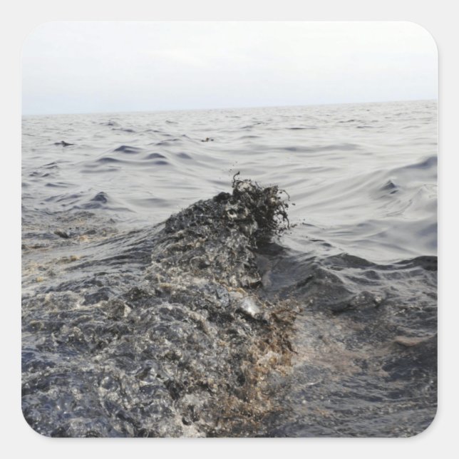 Pegatina Cuadrada Parte de una marea negra en el Golfo de México (Anverso)