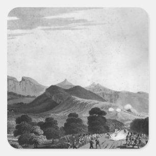 Pegatina Cuadrada Parte del Ejército Británico formando antes de Por