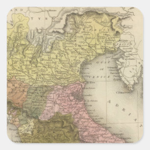 Pegatina Cuadrada Parte del norte 2 de Italia
