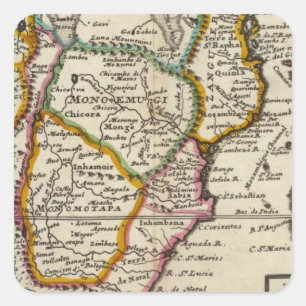 Pegatina Cuadrada Parte del sur de África y de Magadascar