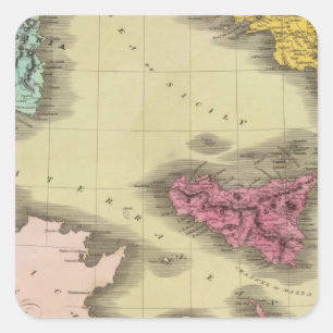 Pegatina Cuadrada Parte meridional de Italia