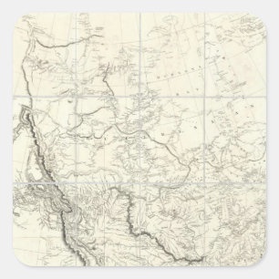 Pegatina Cuadrada Partes interiores de Norteamérica