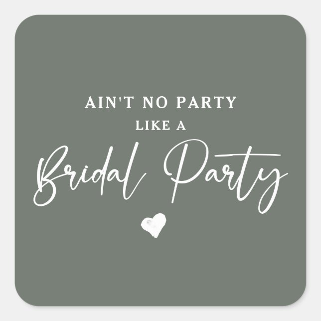 Pegatina Cuadrada Partido Británico de Caligrafía minimalista (Anverso)