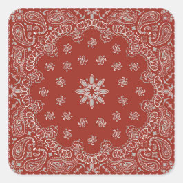 Pegatina Cuadrada Partido de cumpleaños de Cowboy, Red Bandana