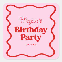 Partido de Cumpleaños de la Frontera Rosa Roja Wav