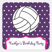Partido de cumpleaños de voleibol chica - Púrpura 