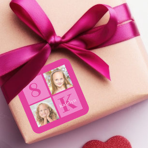 Pegatina Cuadrada Partido de cumpleaños del Personalizado de Collage