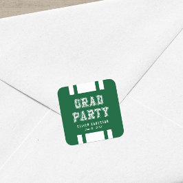 Pegatina Cuadrada Partido de Graduación de Variedad de Color de Fond