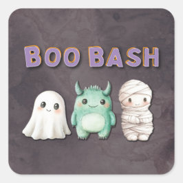 Pegatina Cuadrada Partido de Halloween de Cuto Costume