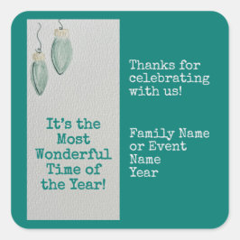 Pegatina Cuadrada Partido de Navidades familiares favorece a Pegatin