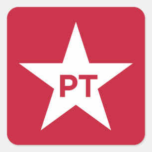 Pegatina Cuadrada Partido dos Trabalhadores