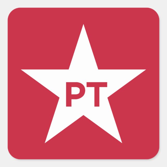 Pegatina Cuadrada Partido dos Trabalhadores (Anverso)