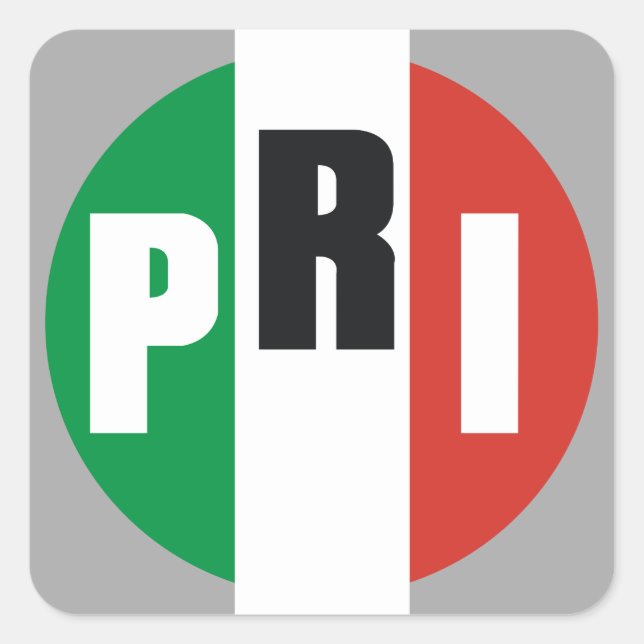 Pegatina Cuadrada Partido Revolucionario Institucional (Anverso)