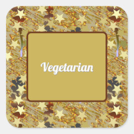 Pegatina Cuadrada Party Celebration Glitzy Vegetarian Food 