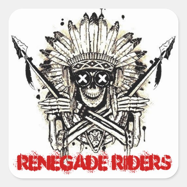 Pegatina Cuadrada Pasajeros renegados (Anverso)