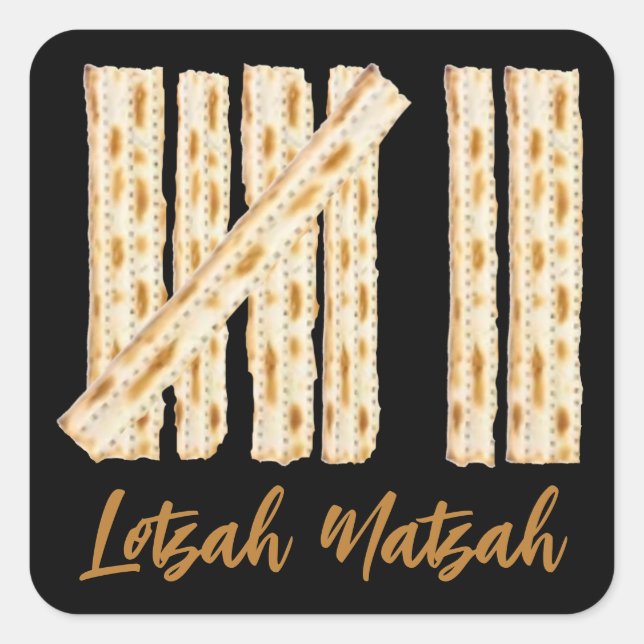 Pegatina Cuadrada Pascua de Lotzah Matzah 7 días (Anverso)