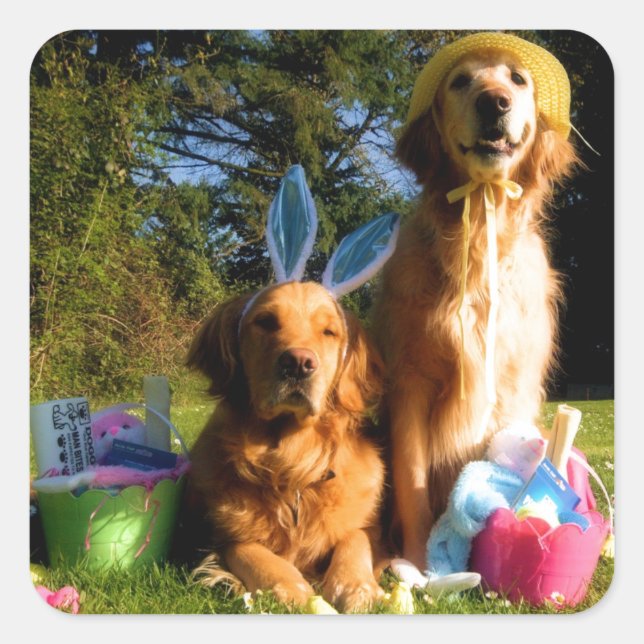 Pegatina Cuadrada Pascua de Oro (Anverso)