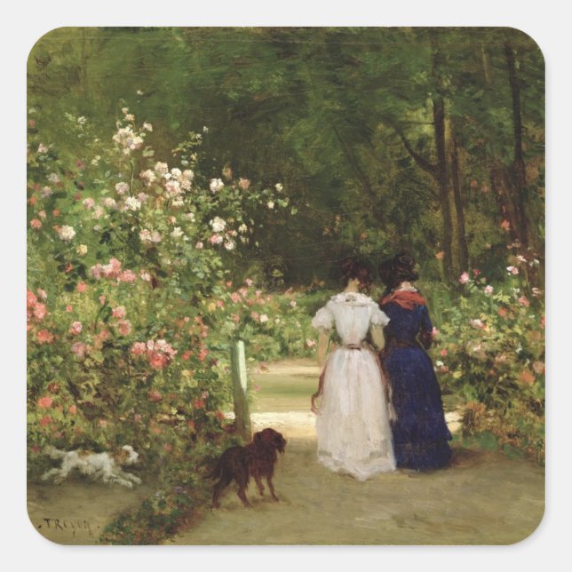 Pegatina Cuadrada Paseo (Anverso)