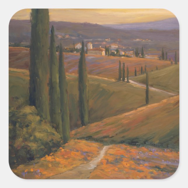 Pegatina Cuadrada Paseo de la tarde I (Anverso)