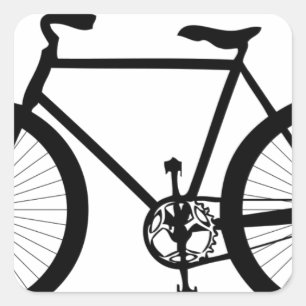 Pegatina Cuadrada Paseo divertido en bicicleta de destino de afición