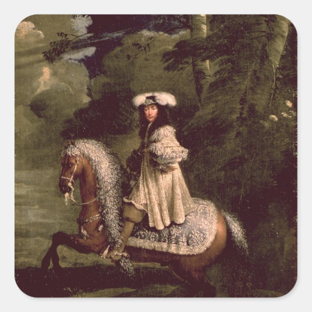 Pegatina Cuadrada Paseo en azul (Anverso)