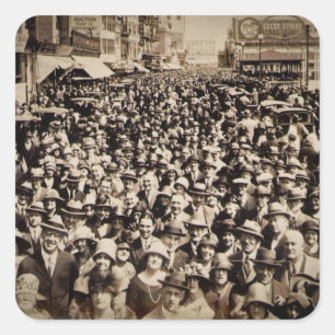 Pegatina Cuadrada Paseo Marítimo por el Atlántico Ciudad Nueva Jerse