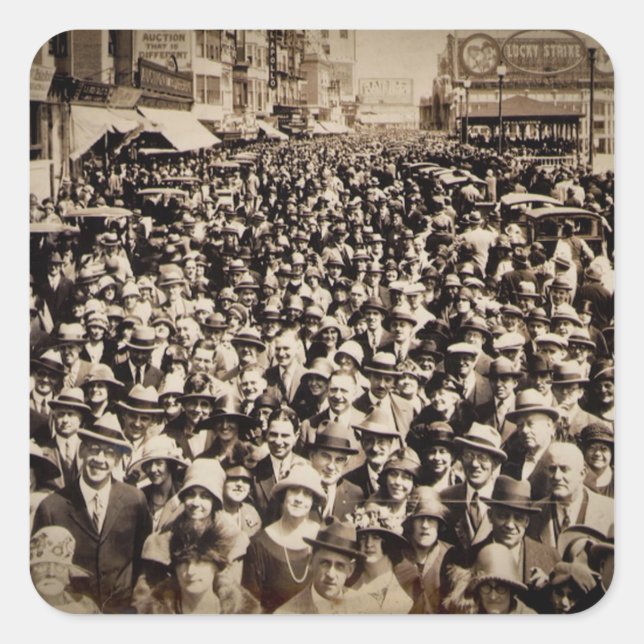 Pegatina Cuadrada Paseo Marítimo por el Atlántico Ciudad Nueva Jerse (Anverso)