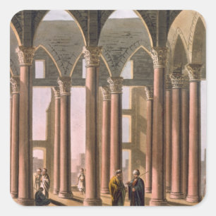 Pegatina Cuadrada Pasillo de José en el castillo de El Cairo, plate