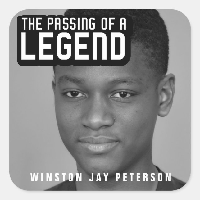 Pegatina Cuadrada Paso funeral de una leyenda texto moderno mono (Anverso)