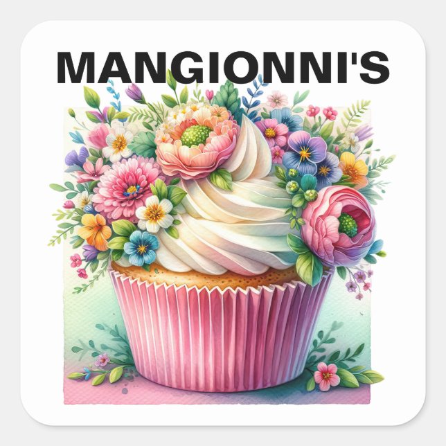 Pegatina Cuadrada Pastel (Anverso)