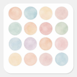 Pegatina Cuadrada Pastel Abstract Bubble Sticker Sheet
