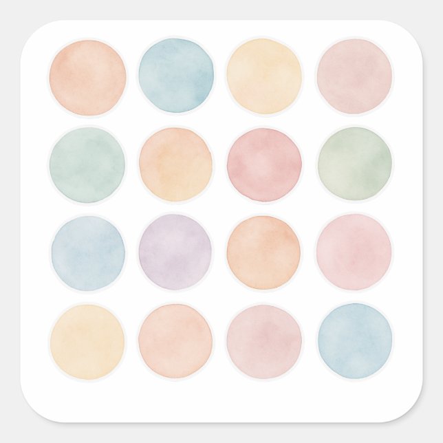 Pegatina Cuadrada Pastel Abstract Bubble Sticker Sheet (Anverso)