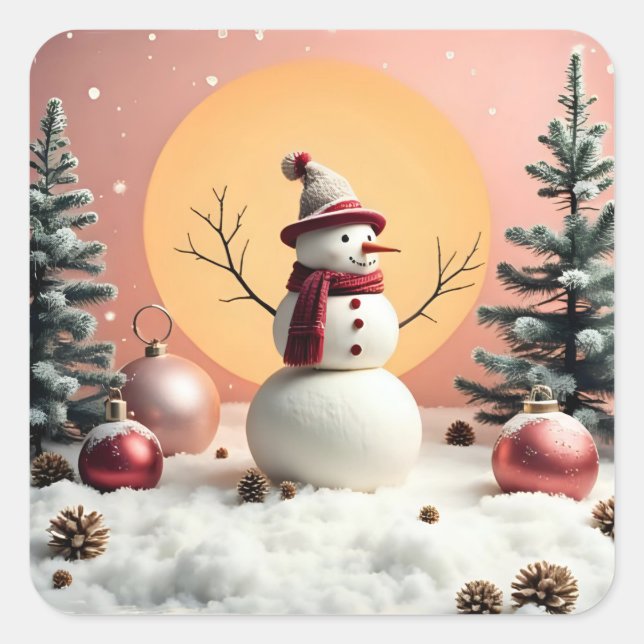 Pegatina Cuadrada Pastel Christmas - Stickers (Anverso)