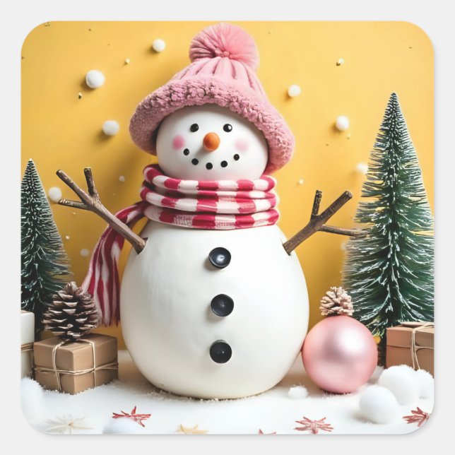 Pegatina Cuadrada Pastel Christmas - Stickers (Anverso)