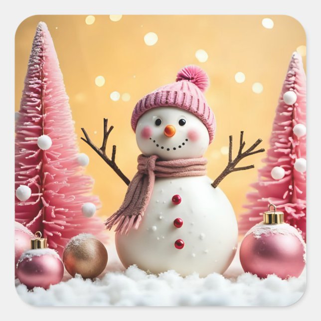 Pegatina Cuadrada Pastel Christmas - Stickers  (Anverso)