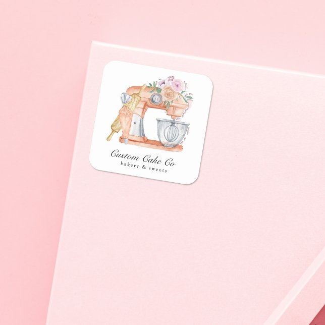 Pegatina Cuadrada Pastel mezclador acuático + tarjeta de presentació (Subido por el creador)