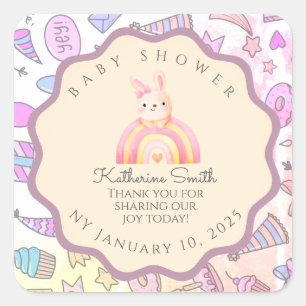 Pegatina Cuadrada PASTEL Playful Icons Personal Touches babyshower