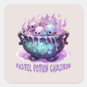 Pegatina Cuadrada Pastel Potion Cauldron