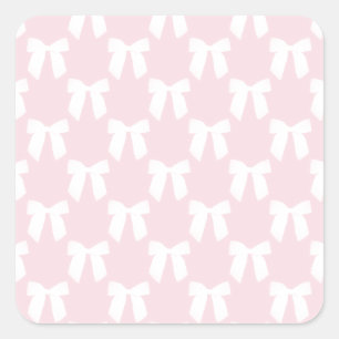 Pegatina Cuadrada Pastel rosa bebé con arcos blancos