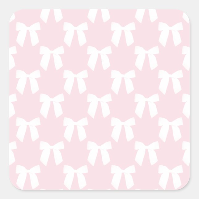 Pegatina Cuadrada Pastel rosa bebé con arcos blancos (Anverso)
