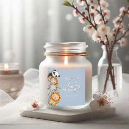 Pegatina Cuadrada Pastel Tropical Baby Shower Jungle Safari Animales