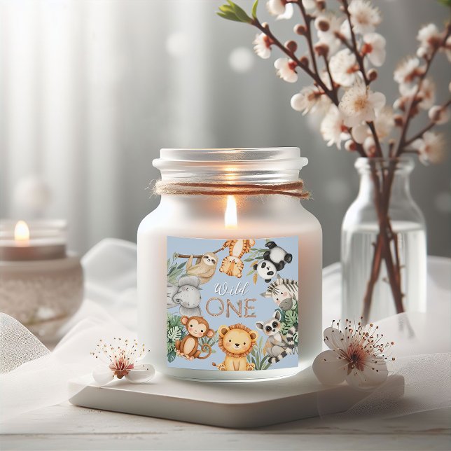 Pegatina Cuadrada Pastel Tropical Salvaje Una Selva Animales Safari (Subido por el creador)