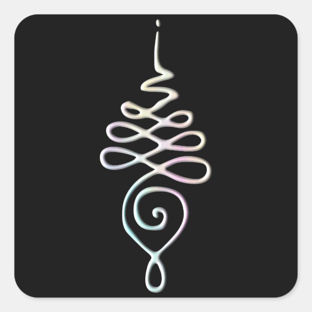 Pegatina Cuadrada Pastel Unalome  (Anverso)