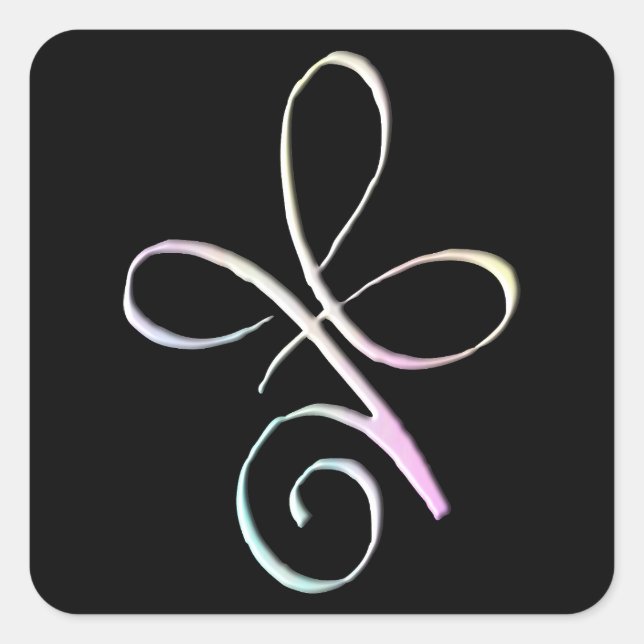 Pegatina Cuadrada Pastel Unconditional Love (Anverso)