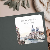 Pastel Venice Italy Canals Watercolor Boda