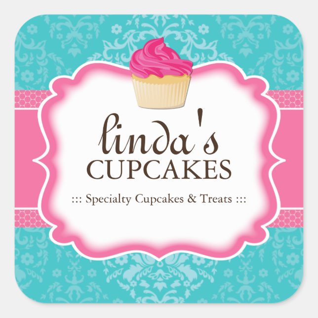 Pegatina Cuadrada Pastel y postre - Pegatinas de envasado (Anverso)