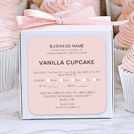 Pegatina Cuadrada Pastelería Hogar Legal Licencia de Alimentos